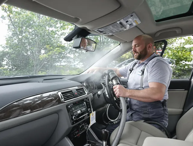 Marblehead Air Duct Cleaning specialist performing professional car duct cleaning in Marblehead