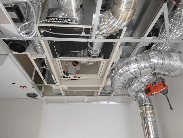 Marblehead Air Duct Cleaning technician performing detailed central duct system cleaning in Marblehead