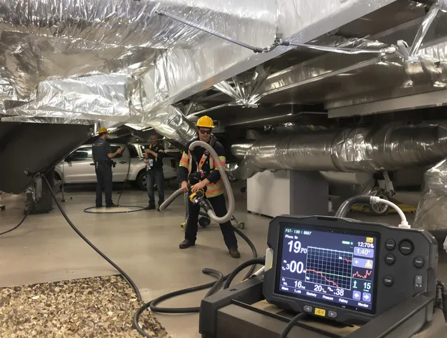 Professional negative pressure duct cleaning by Marblehead Air Duct Cleaning in Marblehead