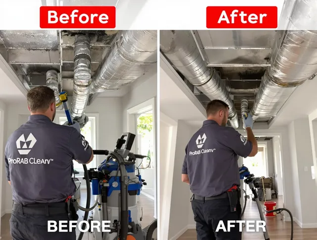 Marblehead Air Duct Cleaning expert performing thorough residential duct cleaning in a Marblehead home